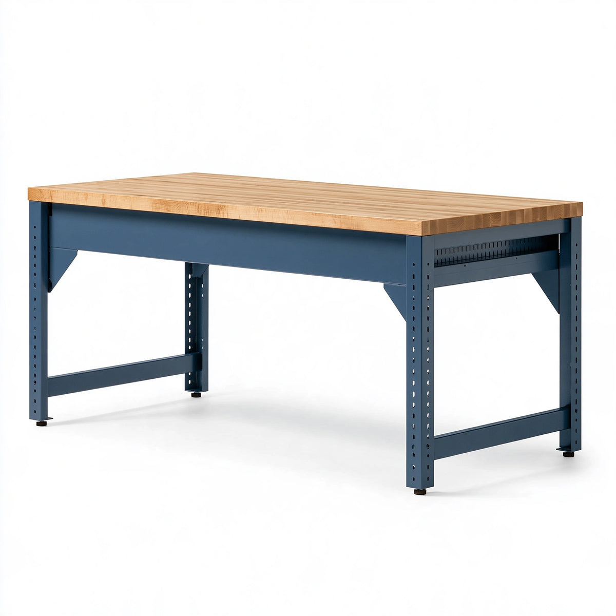 Établi d'atelier 200 x 70 x 90 cm bois et acier bleu foncé réglable