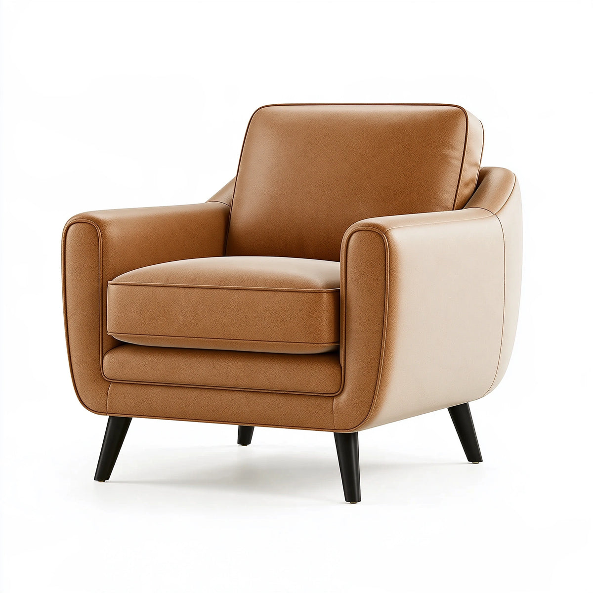 Fauteuil 85 x 82 x 88 cm en similicuir caramel style moderne