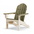 Fauteuil de jardin Adirondack 79 x 89 x 94 cm en bois vert kaki et beige avec accoudoirs