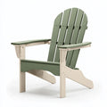 Fauteuil de jardin Adirondack 83 x 79 x 98 cm en plastique vert et beige avec accoudoirs