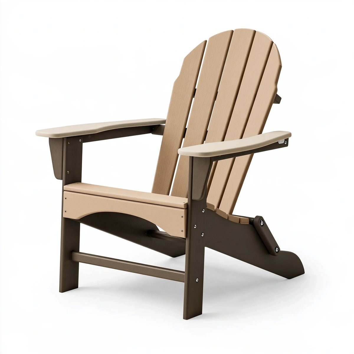 Fauteuil Adirondack 80 x 75 x 95 cm en plastique beige et marron pour extérieur