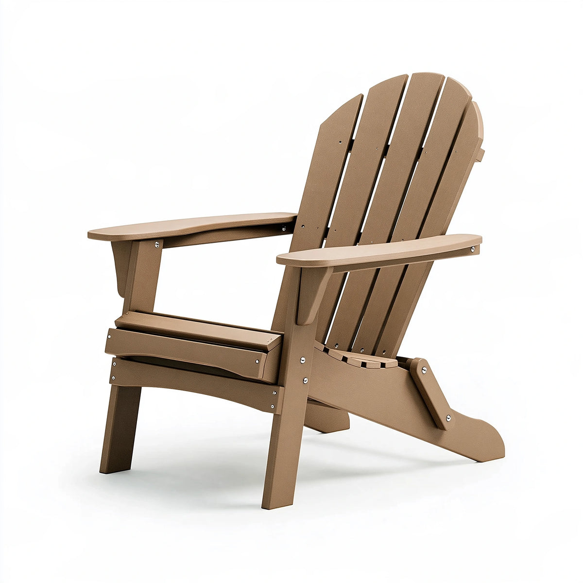 Fauteuil de jardin Adirondack 78 x 88 x 98 cm en matériau synthétique marron avec accoudoirs