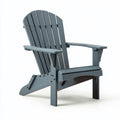 Fauteuil de jardin Adirondack 82 x 91 x 98 cm en plastique bleu gris avec accoudoirs style classique
