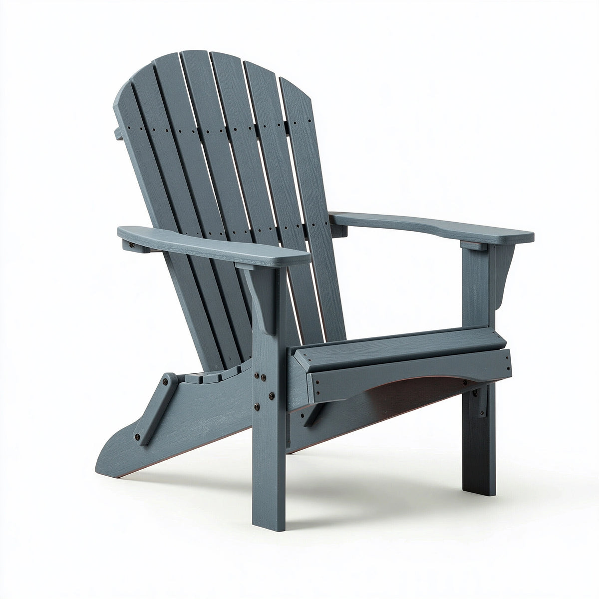 Fauteuil de jardin Adirondack 82 x 91 x 98 cm en plastique bleu gris avec accoudoirs style classique